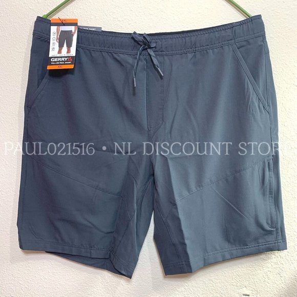 GERRY Men's Pull On Trail Short with Pockets, Gray, Size XXL - Picture 1 of 4